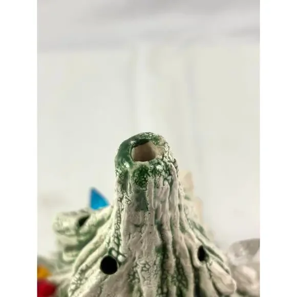 Vintage Ceramic Christmas Tree Green with White Snow Accent 13" Tall READ as is - Picture 8 of 14